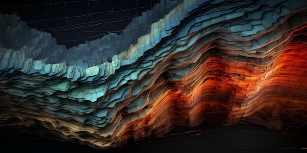 Photo data layers reveal underground fold angles aiding geologists in interpreting deformation history concept geology data analysis deformation history fold angles underground layers