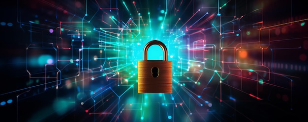 Data protection and cyber security with cyber background