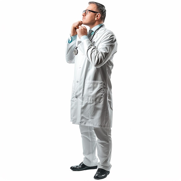 Data Scientist Standing on White Background