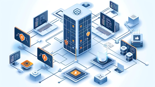 Data Security and Network Architecture Illustration