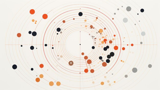 Photo data visualization circular graph patterns inspired by the modern style generative ai