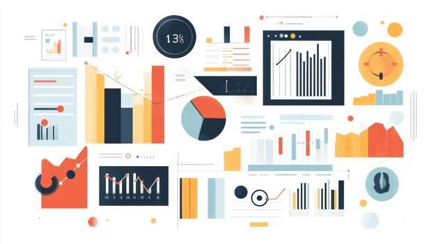 Photo data visualization colorful charts and graphs