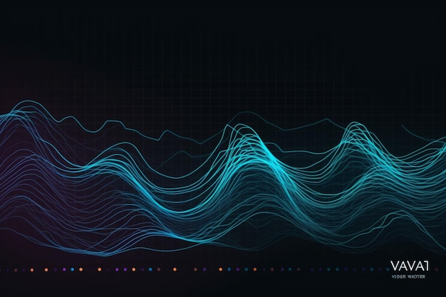 Photo data visualization dynamic wave pattern vector