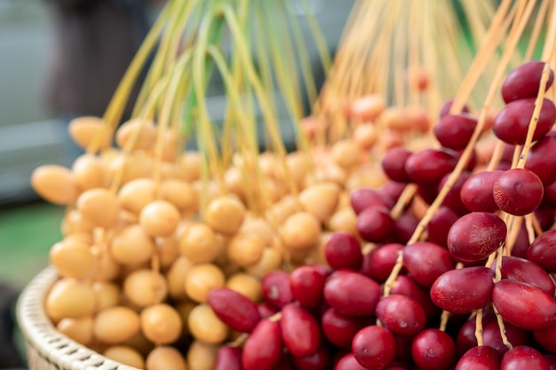 Date palm fruit in the basket