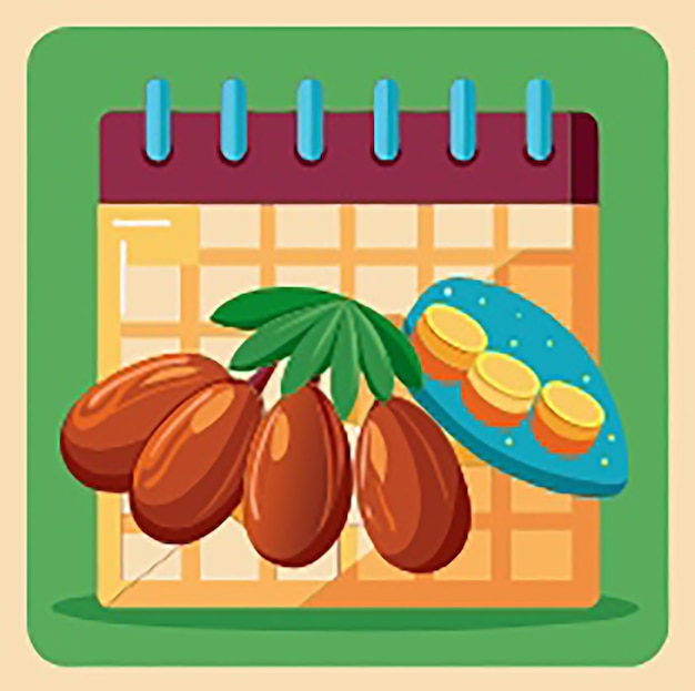 Dates food vector illustration