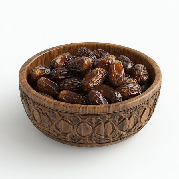 Photo dates in a wooden arabic bowl