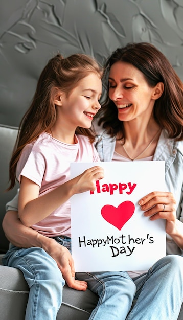 Daughter Giving Mother Happy Mother39s Day Card