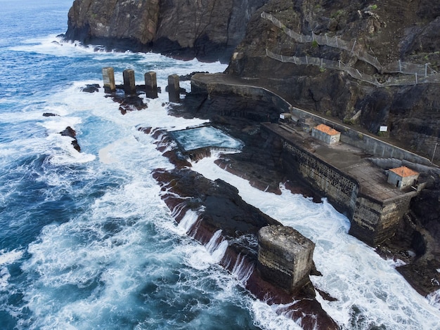 The davit of Hermigua and natural pool in La Gomera