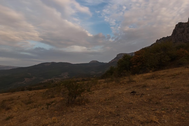 Dawn in the mountains near the Demerdzhi Valley