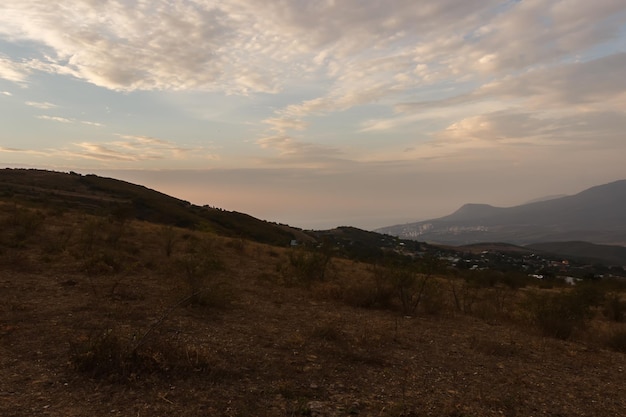 Dawn in the mountains near the Demerdzhi Valley