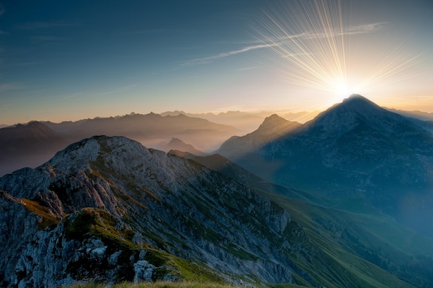 Dawn in the mountains