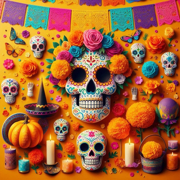 Day Of The Dead Celebration Background Images