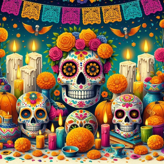 Day Of The Dead Celebration Background Images