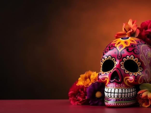 Day of the Dead composition with copy space