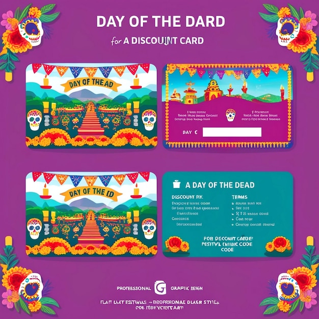 Photo day of the dead discount card design