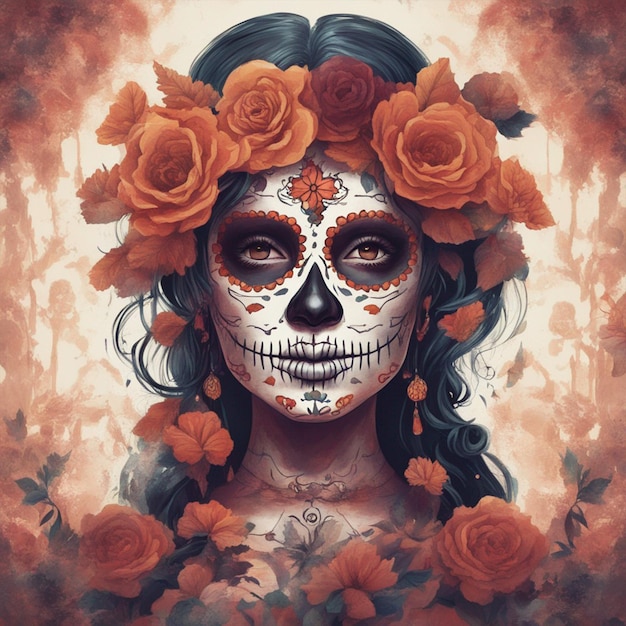 Day of the Dead Fantasy Illustration Artwork with an ai generator