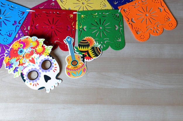 Day of the Dead festival concept skull shapes and decoration