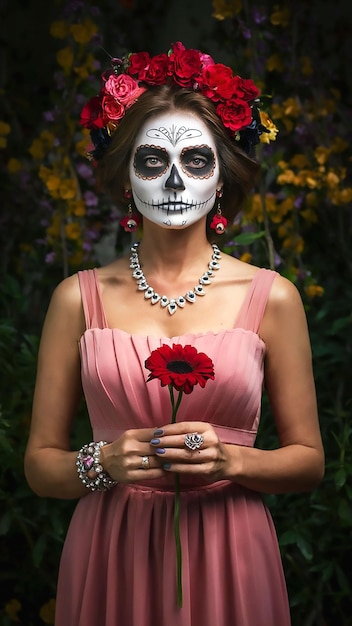 day of the dead a flower woman halloween costume