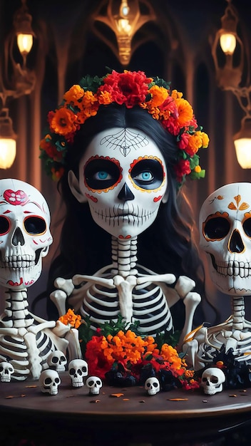 day of the dead a flower woman halloween costume