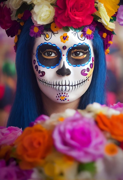 Day of the dead in Mexican culturecar 3D illustration