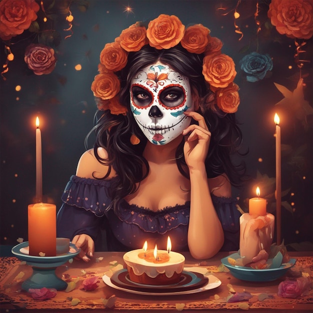 Day of the Dead Party Festive Celebration girl wallpaper