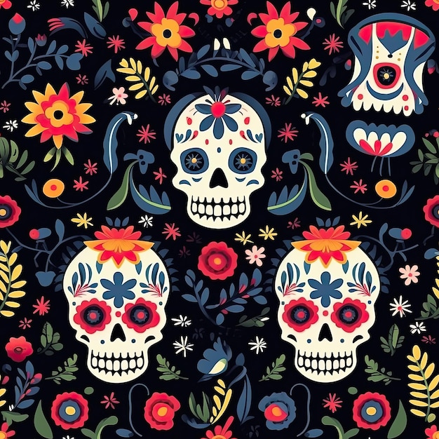 Day of the Dead Pattern Celebrating Life and Remembrance