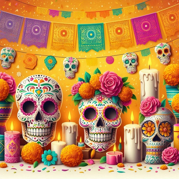 Day Of Dead Pictures And Images Colorful Background