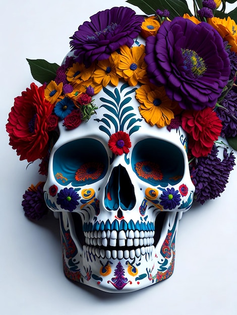 day of the dead skull Da de los Muertos ai generative