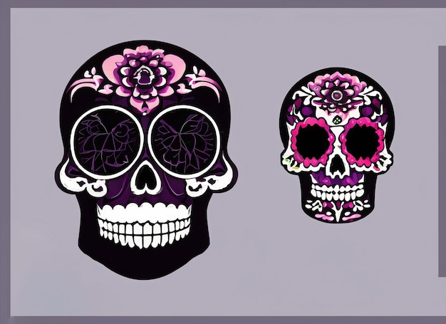 Day of the dead skull vector set