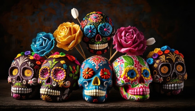 Day of the dead skulls