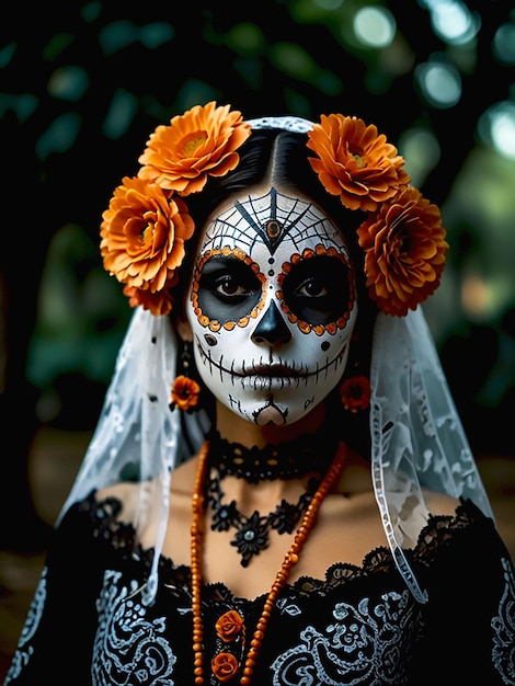 day of the dead woman halloween costume