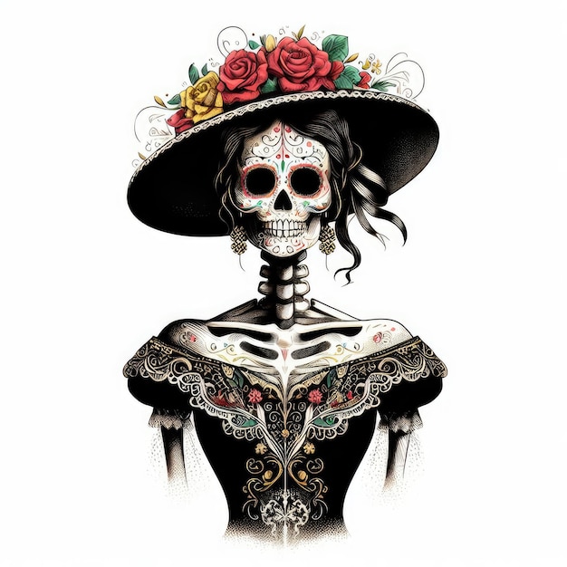 Day of death dia de muertos illustration