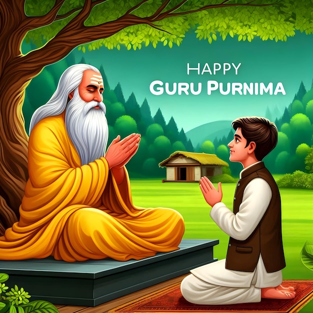 Photo the day of honoring celebration guru purnima design images hinduism hindu festival happy guru purnim