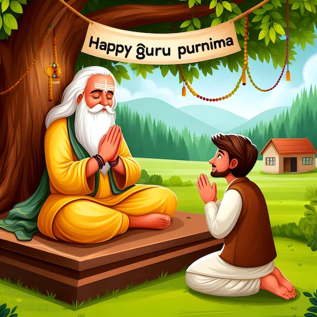 Photo the day of honoring celebration guru purnima design images hinduism hindu festival happy guru purnim