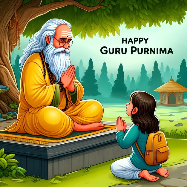 Photo the day of honoring celebration guru purnima design images hinduism hindu festival happy guru purnim