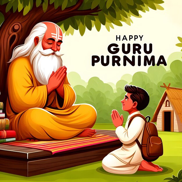 Photo the day of honoring celebration guru purnima design images hinduism hindu festival happy guru purnim