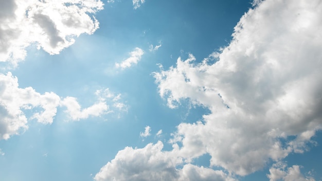 DAY SKY BACKGROUND WITH BLUE AND WHITE CLOUDS