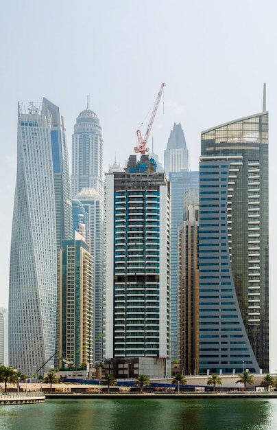 Daytime cityscape of Dubai modern architecture of Dubai Marina area