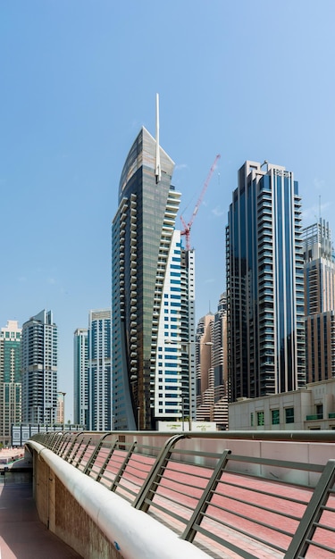 Daytime cityscape of Dubai modern architecture of Dubai Marina area