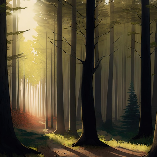 Daytime forest illustration illustration