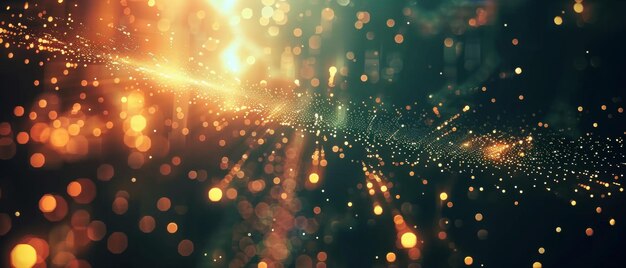 A dazzling array of light particles streaks across a bokeh background embodying energy flow