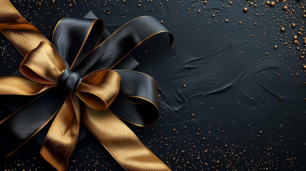 Photo dazzling award ceremony invitation with luxurious golden ribbon for trust and achievement