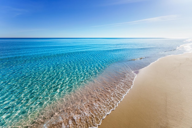 Dazzling beach with turquoise blue and very clean water