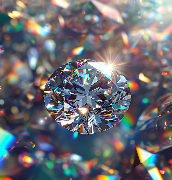 Dazzling Diamond in Colorful Light Spectrum AI Generated