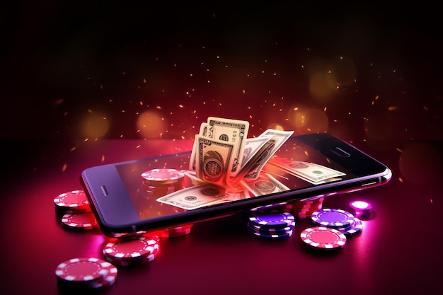 Dazzling Display A Stylish Smartphone adorned with Dollar Cash Lights