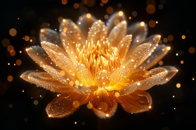 Photo dazzling fireworks display with a single blooming flower of light