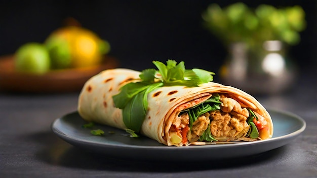 Dazzling Hummus Wrap and super realistic 8K photography and realistic dimensions