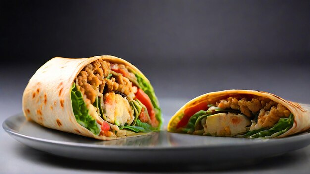 Photo dazzling hummus wrap and super realistic 8k photography and realistic dimensions