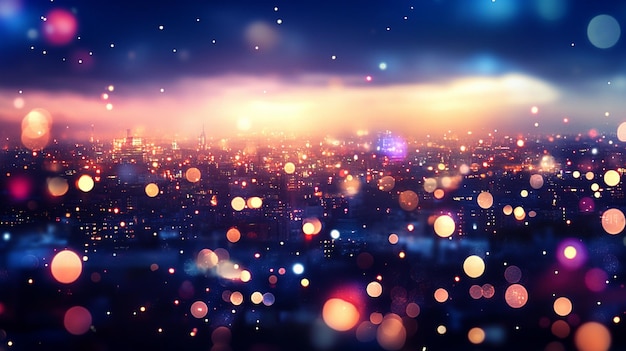 Photo dazzling illuminated cityscape night view