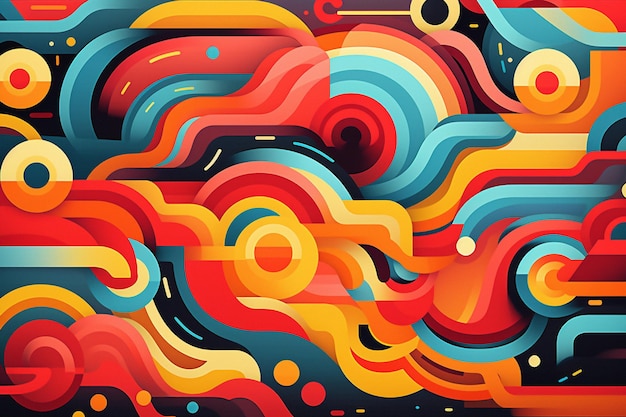 Dazzling quilt of vibrant colors and forms